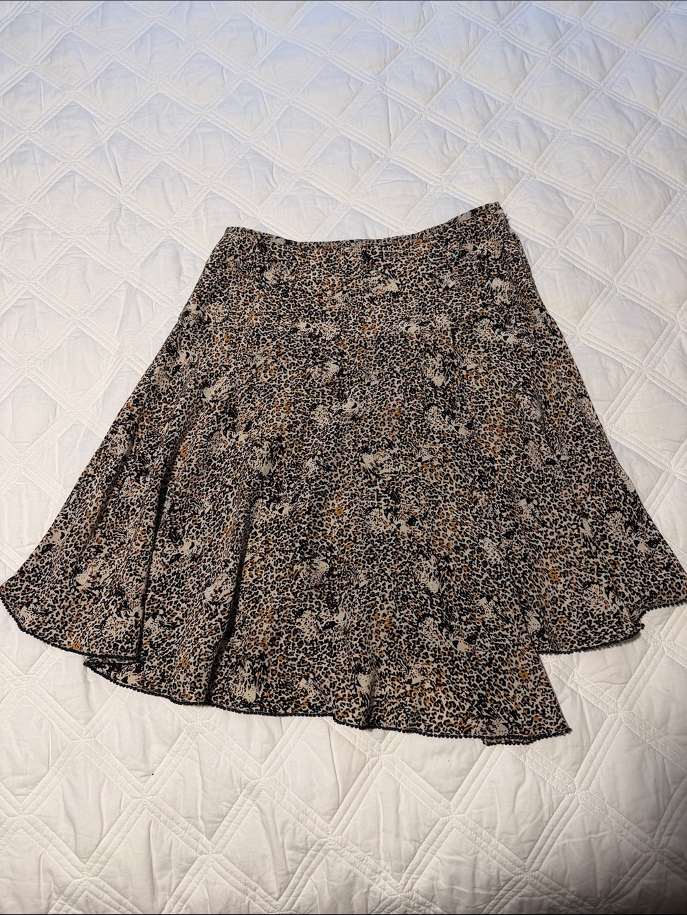 Anne Carson Leopard Print Circle Skirt - Brown & Black